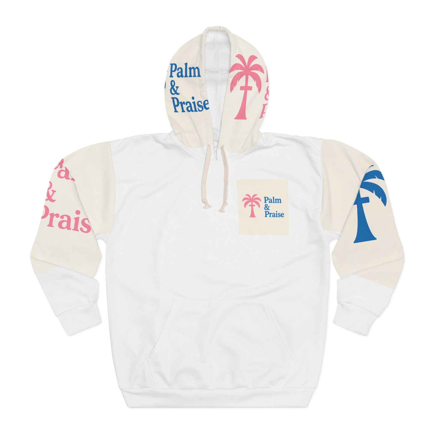 Tropical Graphic Hoodie, Palm & Praise Unisex Pullover, Beach Vacation Wear, Christian Apparel, Casual Spring Fashion